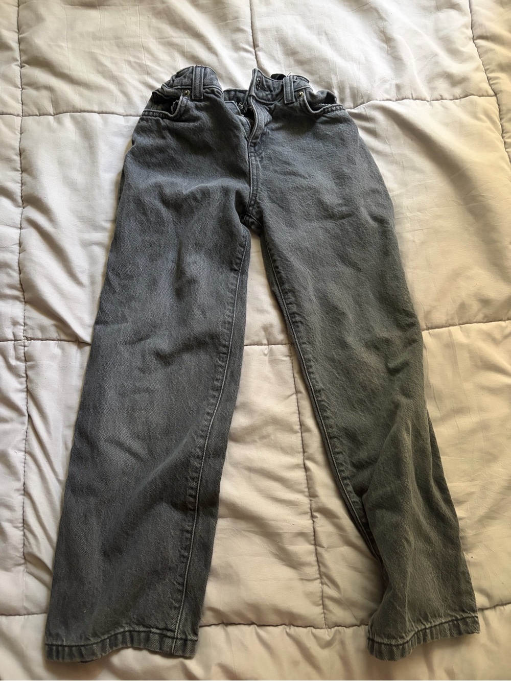 Charcoal Gray Elastic-Waist kid jeans